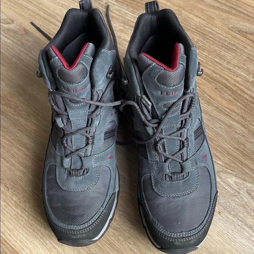 L.L. Bean Dark Gray and Red Athletic Shoes